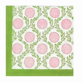 Pink and Green Flowers & Vines - Napkin, Set of 4 mini desktop sculpture
