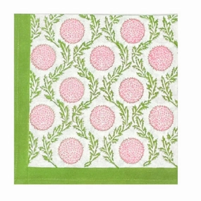 Pink and Green Flowers & Vines - Napkin, Set of 4 cute desktop display