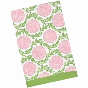 Pink and Green Flowers & Vines Tablecloth cute desktop display