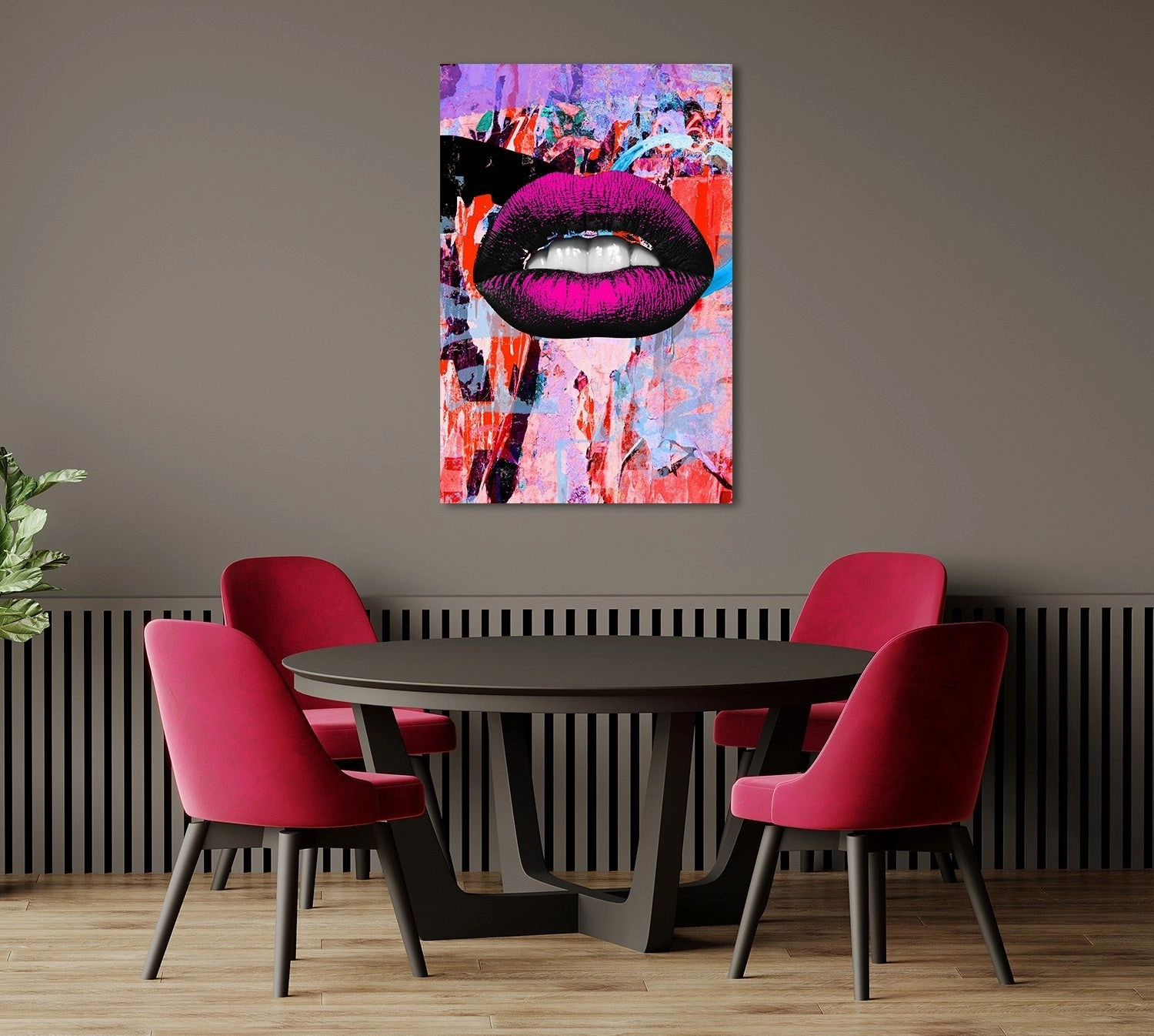 Pink Art Lips Neon on acrylic glass