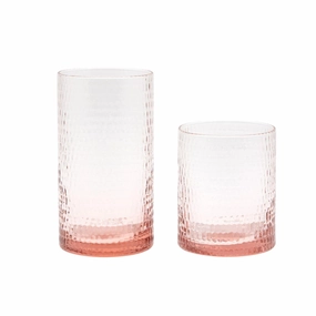 Pink Crocodile Texture Hand Blown Glasses mini desktop sculpture