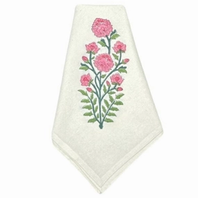 Pink Flower Motif Napkin, Set of 4 mini desktop sculpture
