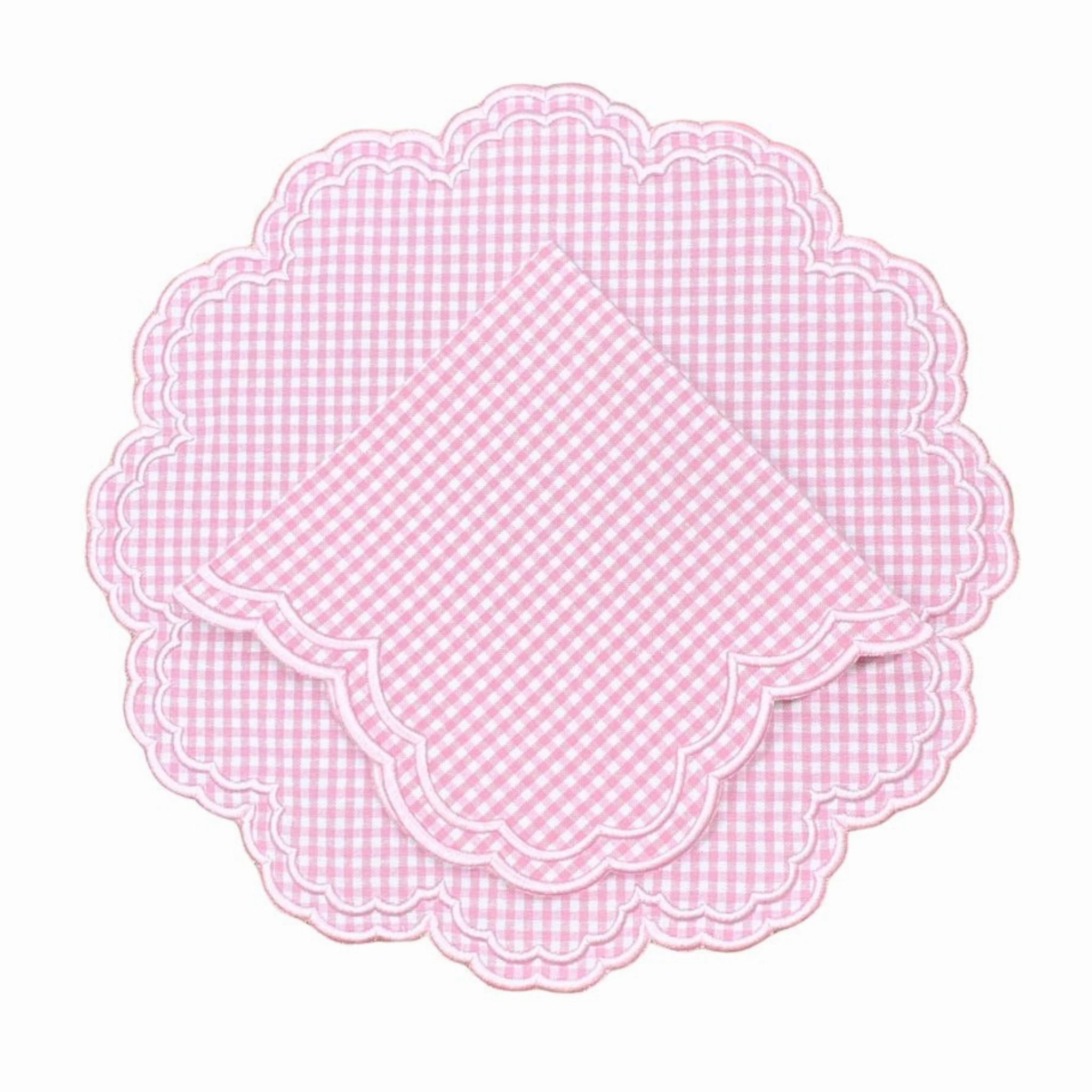 Pink Gingham Bettina Napkin, Set of 4
