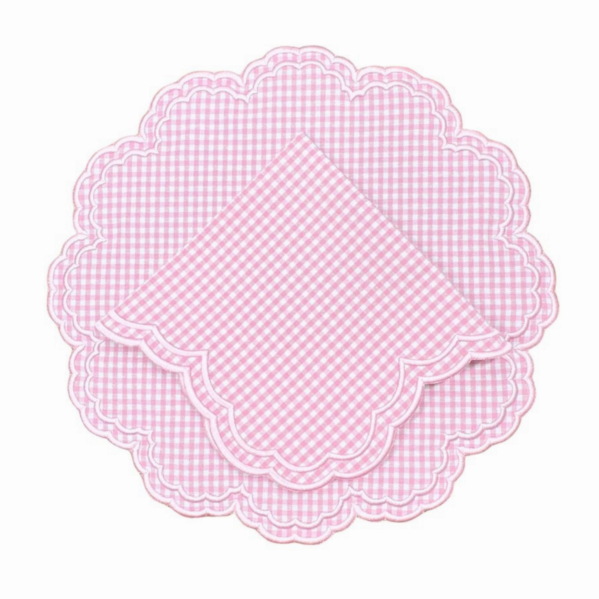 Pink Gingham Bettina Napkin, Set of 4
