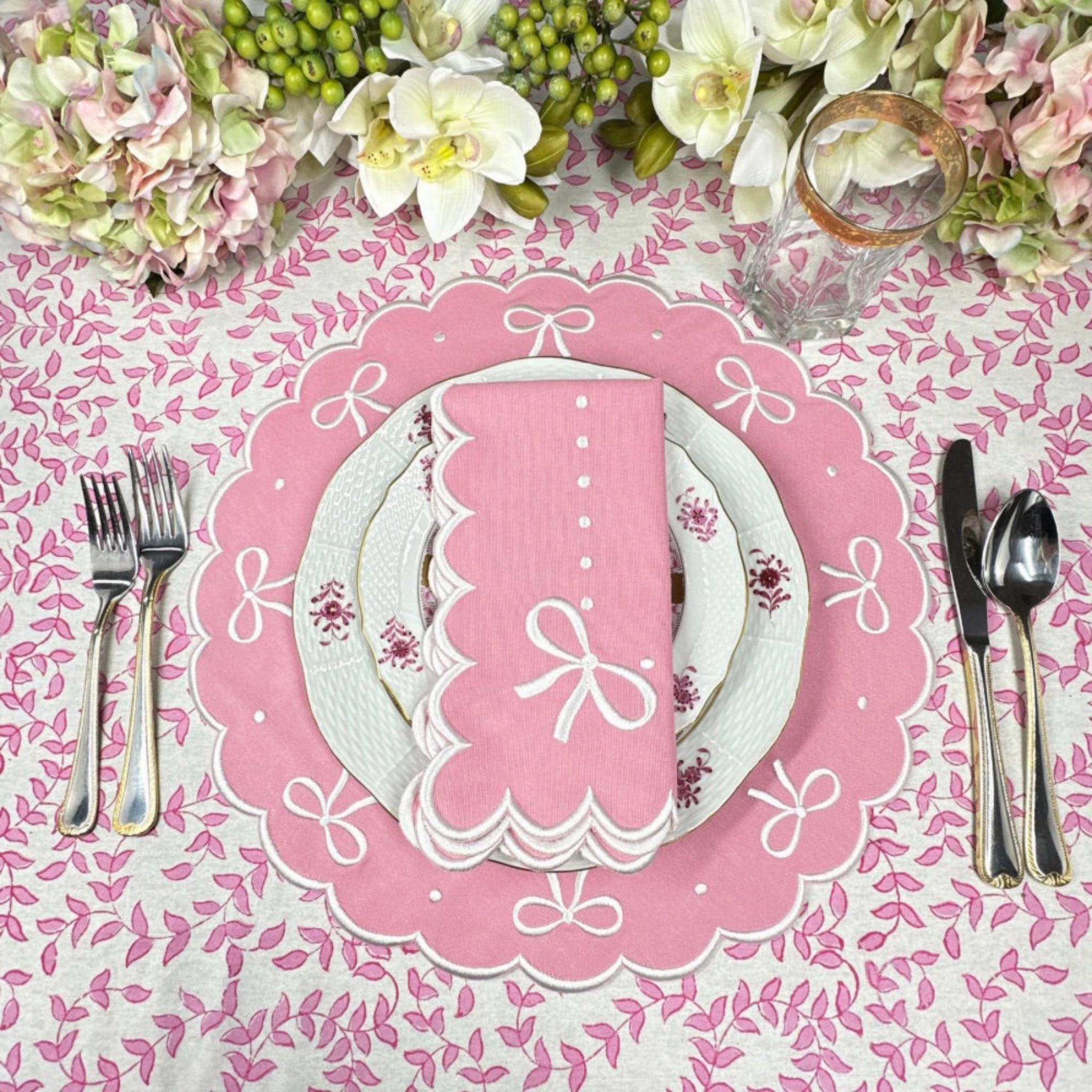 Pink Juliet Bows Placemat, Set of 4