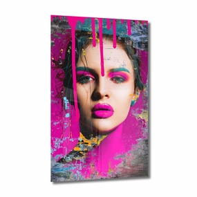 Pink Passion Neon on acrylic glass framed mural artwork