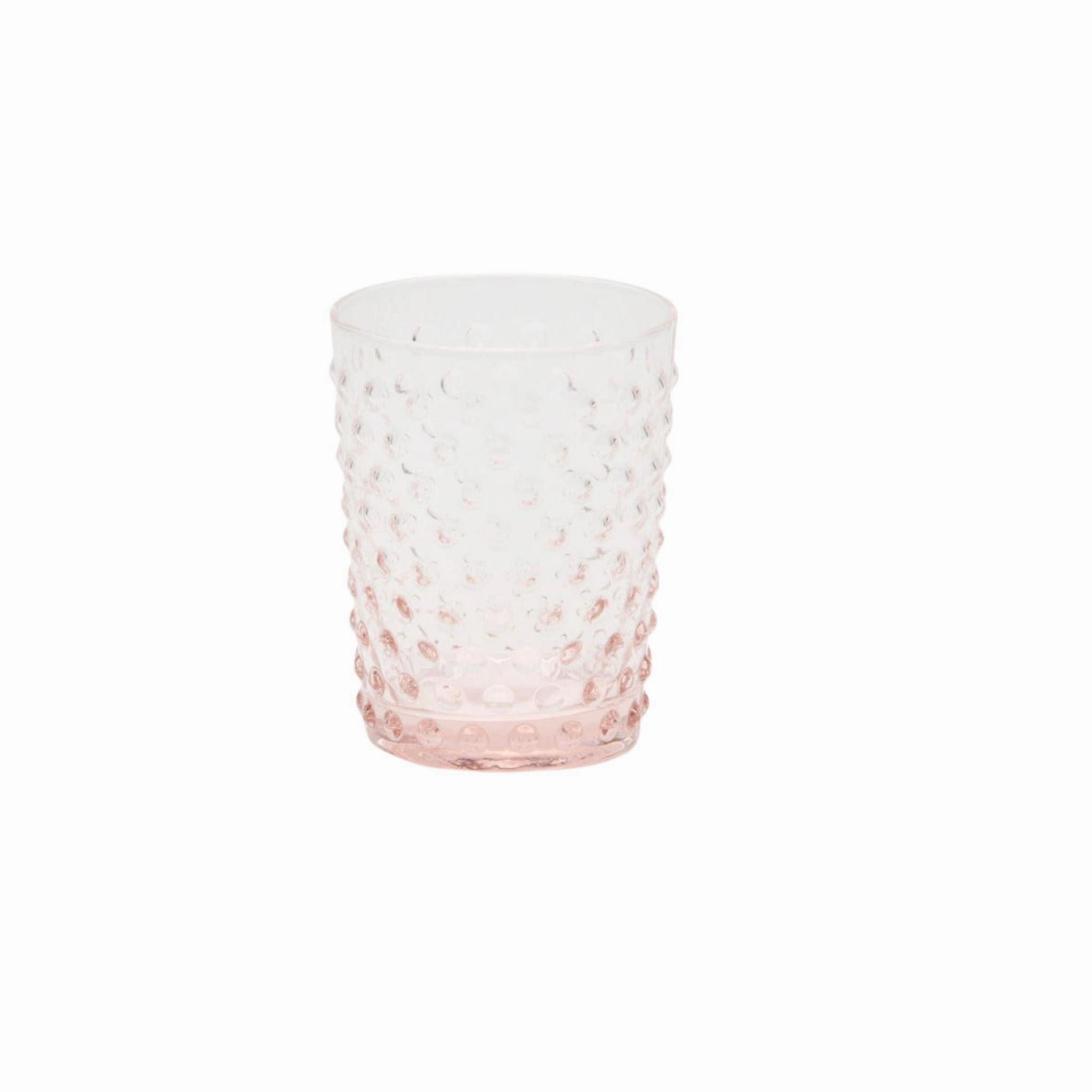 Pink Raised Dot Surface Hand Blown Glasses