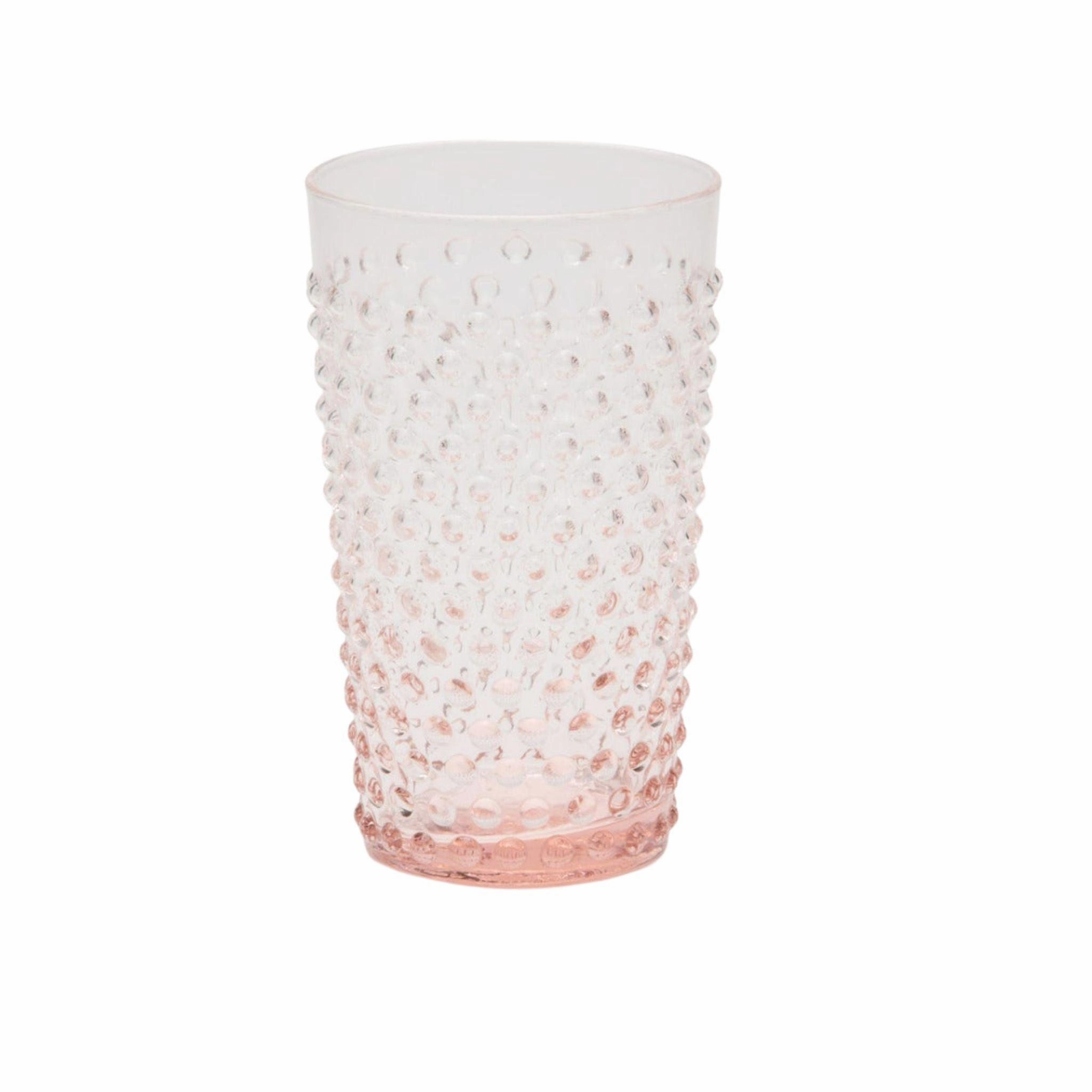 Pink Raised Dot Surface Hand Blown Glasses