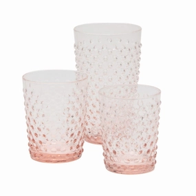 Pink Raised Dot Surface Hand Blown Glasses mini desktop sculpture