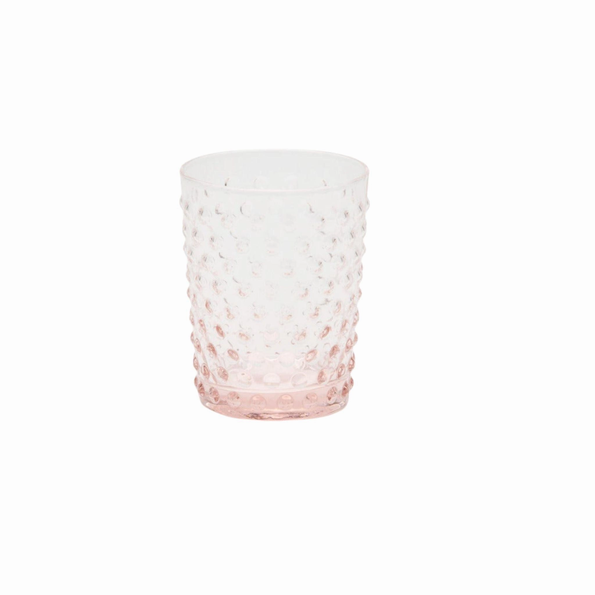 Pink Raised Dot Surface Hand Blown Glasses