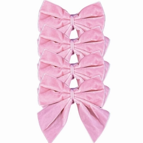 Pink Velvet Bow Napkin Ties, Set of 4 cute desktop display