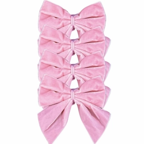 Pink Velvet Bow Napkin Ties, Set of 4 mini desktop sculpture