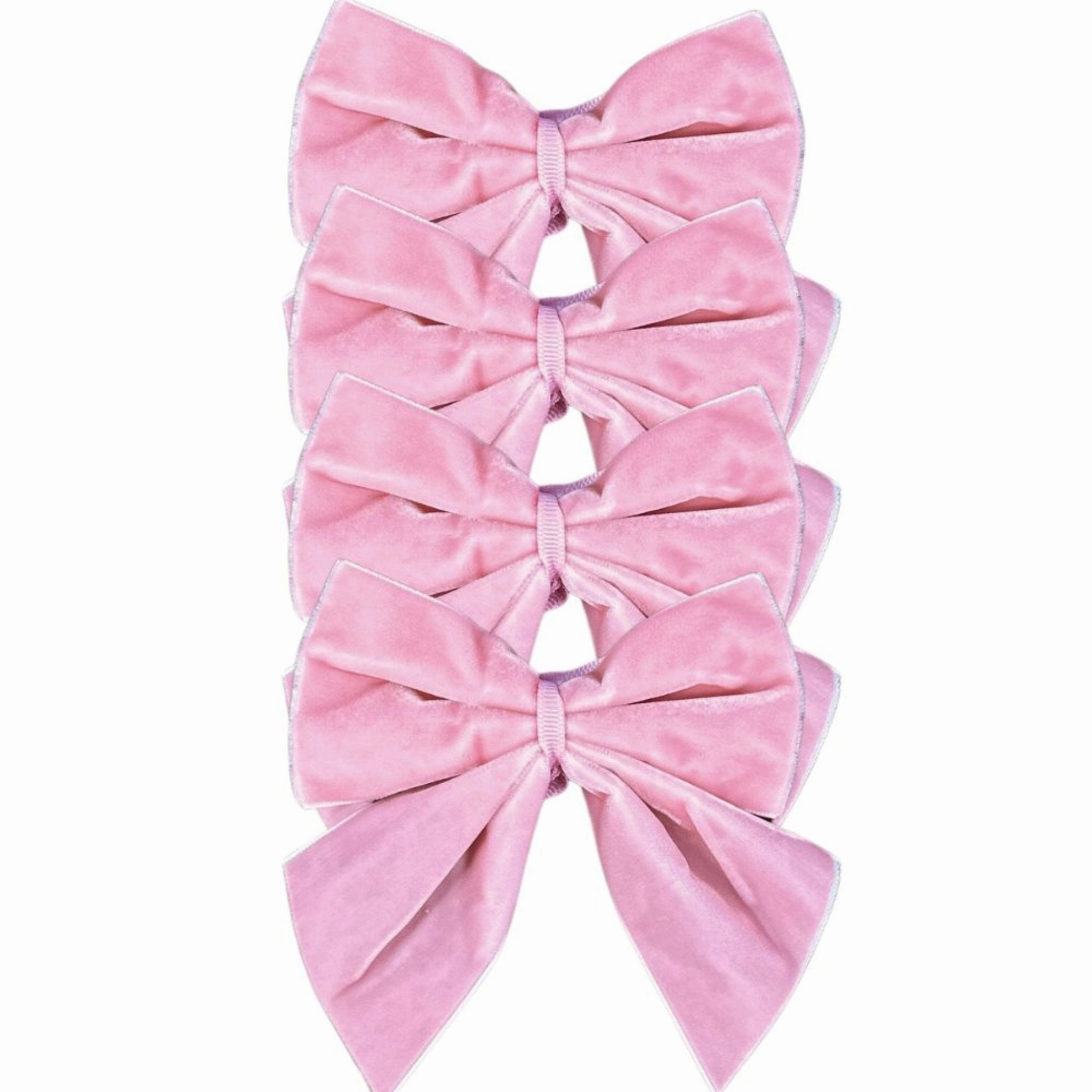Pink Velvet Bow Napkin Ties, Set of 4 cute desktop display