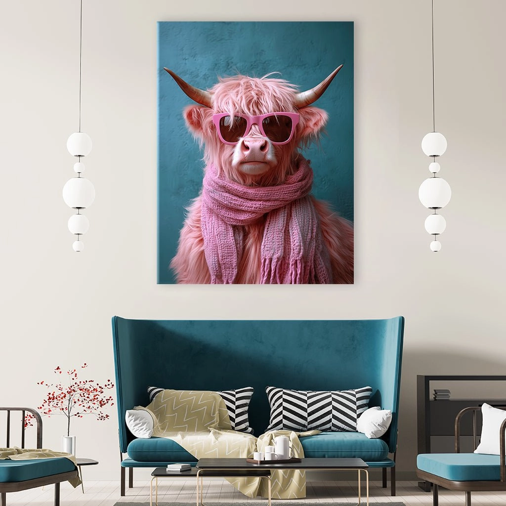 Pinky Highland Cow by Frank Daske
