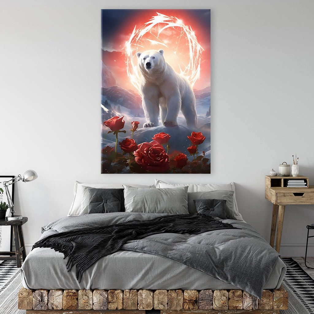Polar bear in Roses by Markus Mikolai