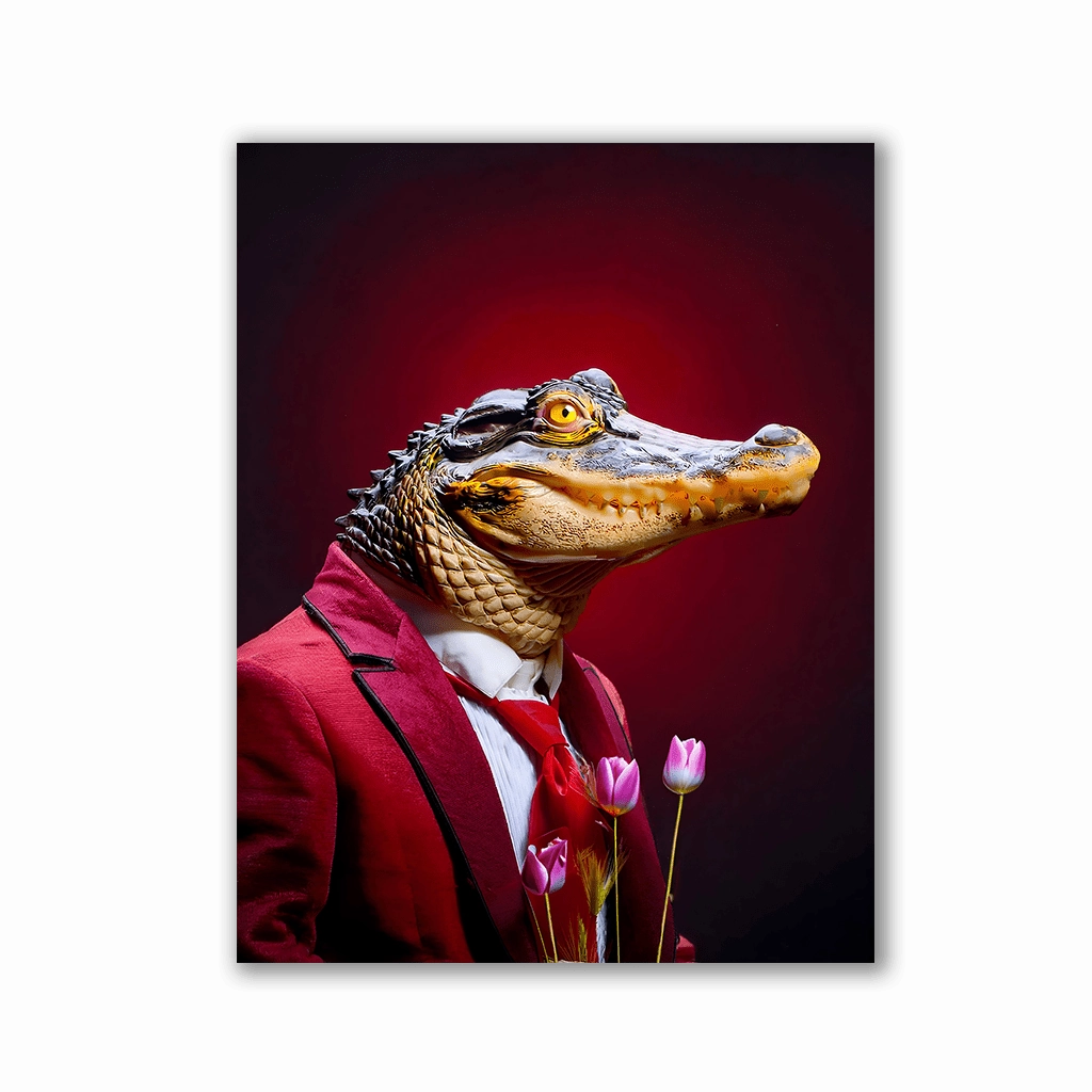 Polite crocodile by Aldanis framed mural artwork