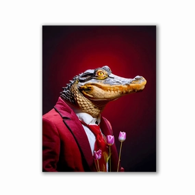 Polite crocodile by Aldanis framed mural artwork