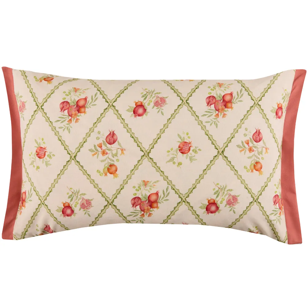 Pomegranate Trellis Printed Outdoor Cushion Red