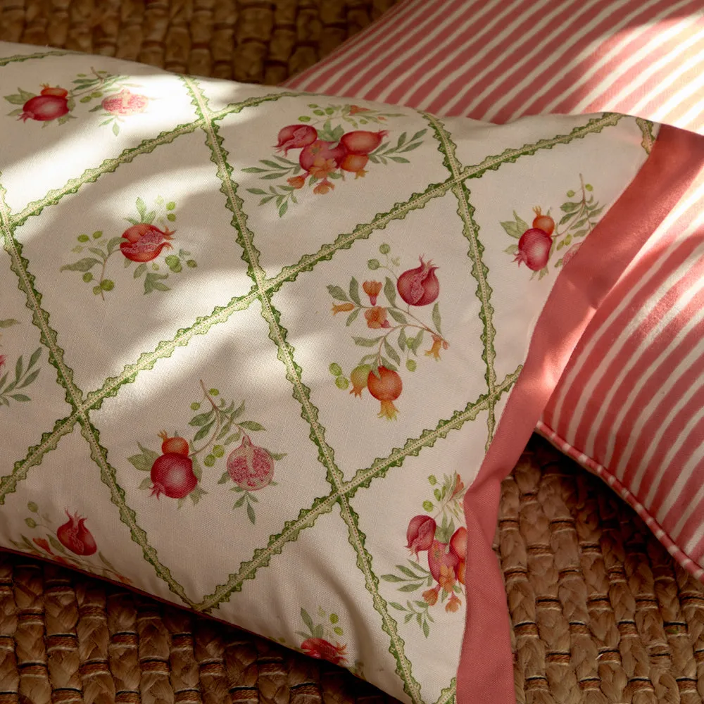 Pomegranate Trellis Printed Outdoor Cushion Red