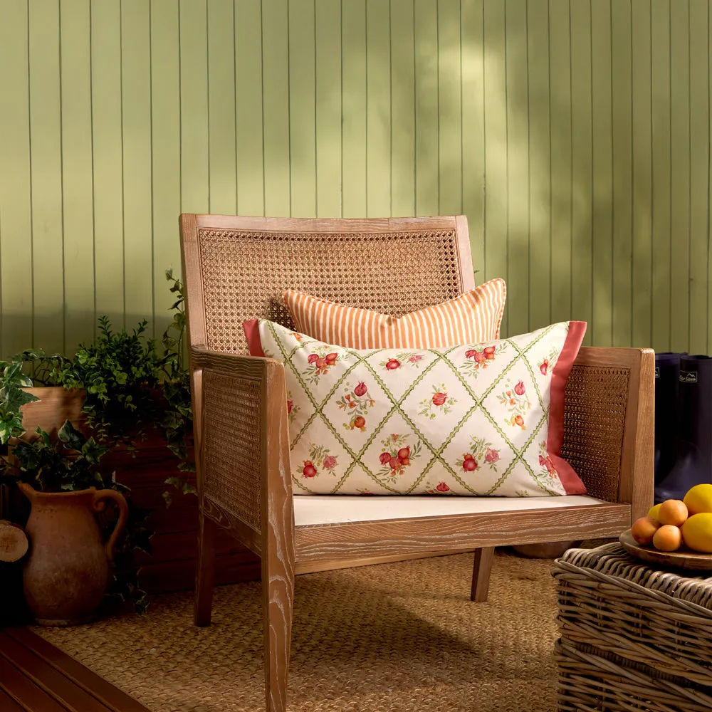 Pomegranate Trellis Printed Outdoor Cushion Red