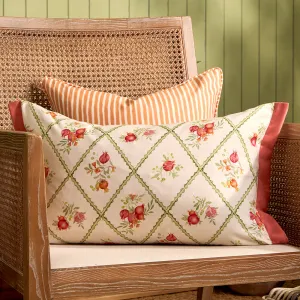 Pomegranate Trellis Printed Outdoor Cushion Red modern fashion rug  