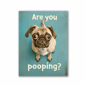 Pooping by Daniel Decker framed mural artwork