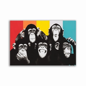 Pop Art Chimps framed mural artwork