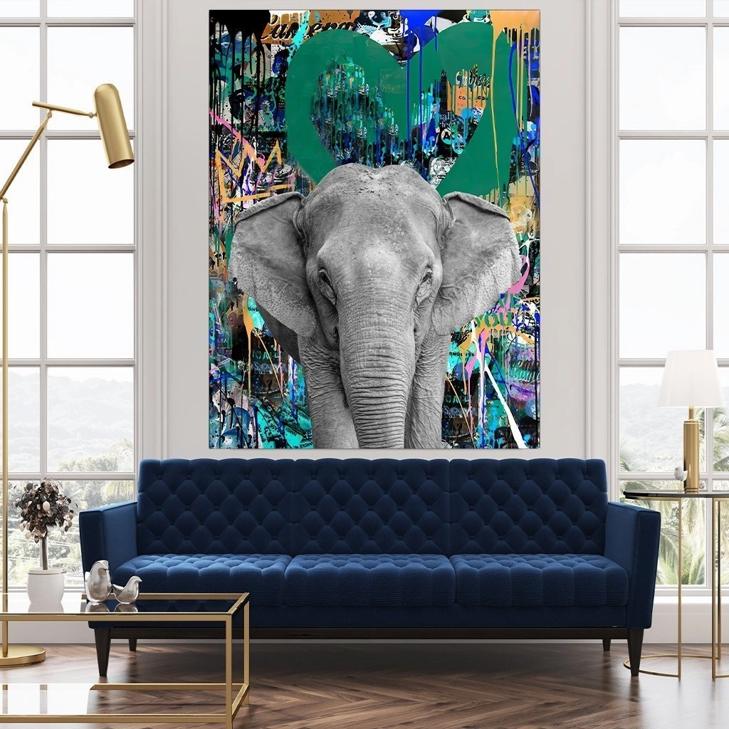 Pop Art Elephant Green 