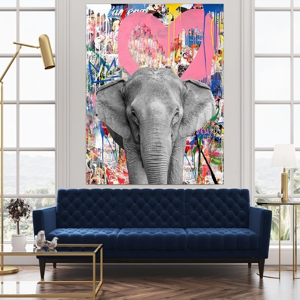 Pop Art Elephant Pink 
