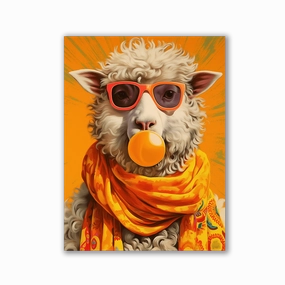 Pop Art Sheep by Frank Daske framed mural artwork