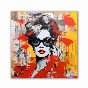 Popart Diva by Rosa Piazza framed mural artwork
