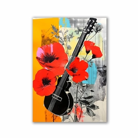Popart Flowerguitar by Rosa Piazza framed mural artwork