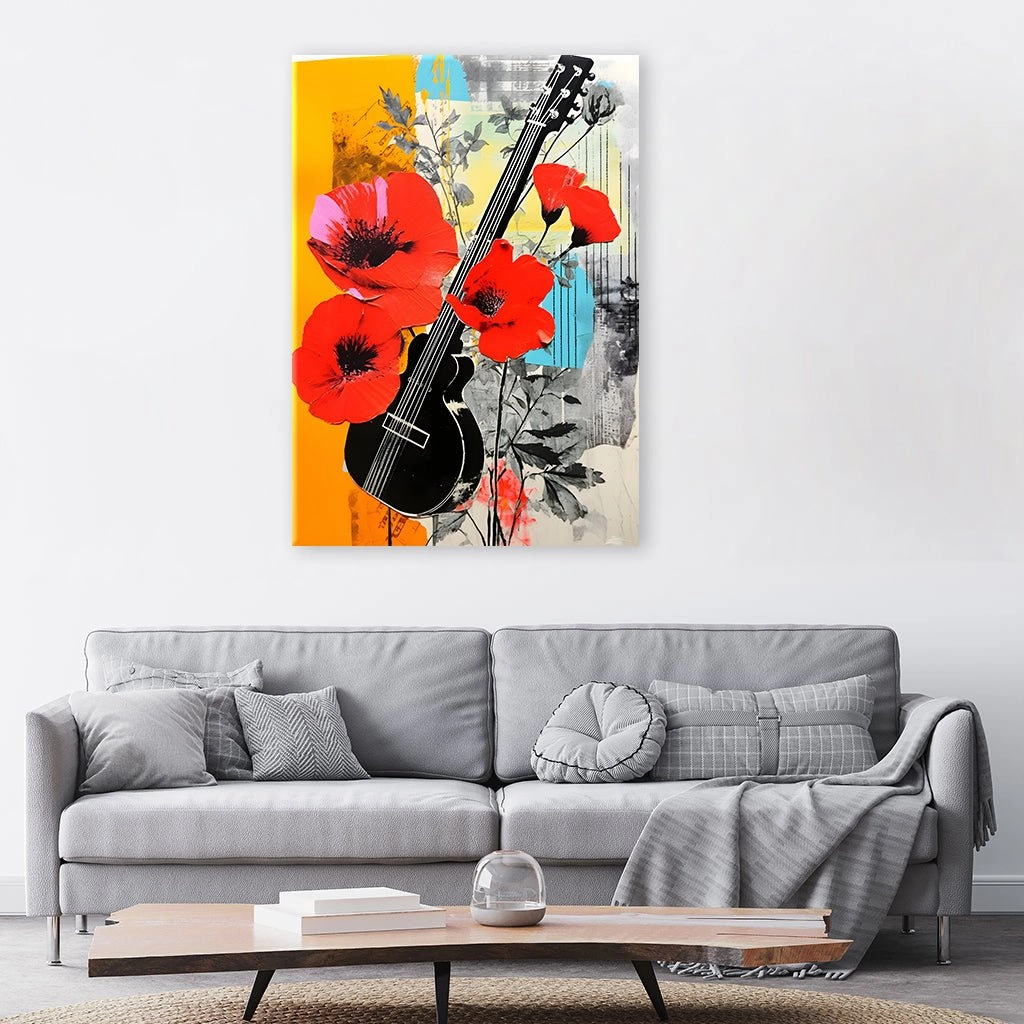 Popart Flowerguitar by Rosa Piazza 
