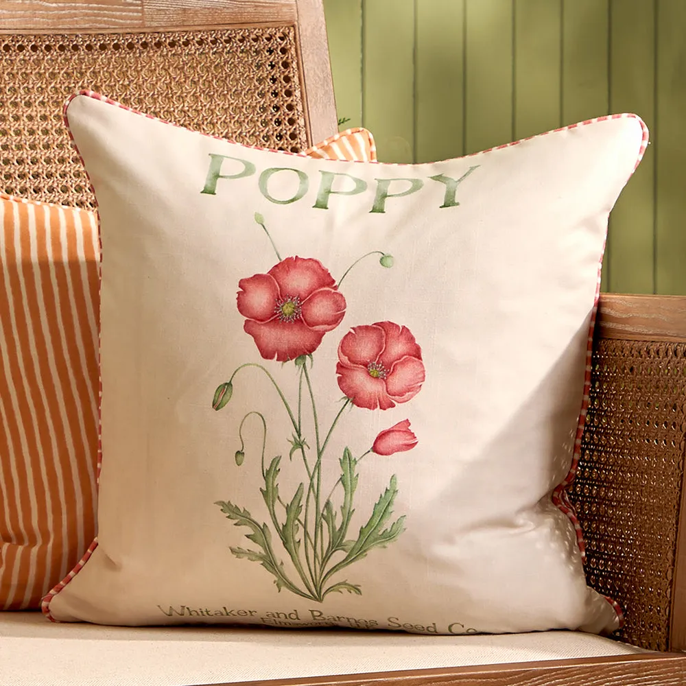 Poppy Printed Outdoor Cushion Red modern fashion rug  