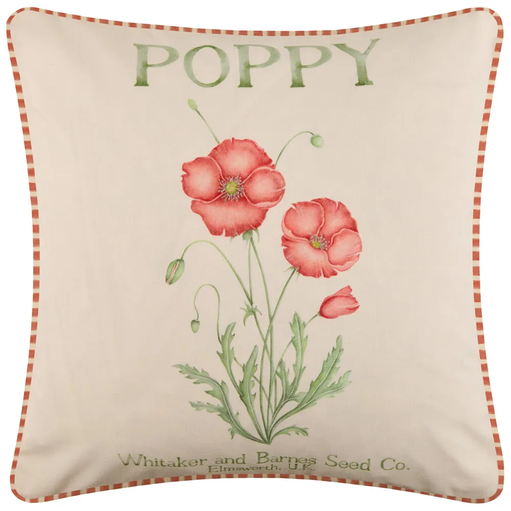Poppy Printed Outdoor Cushion Red