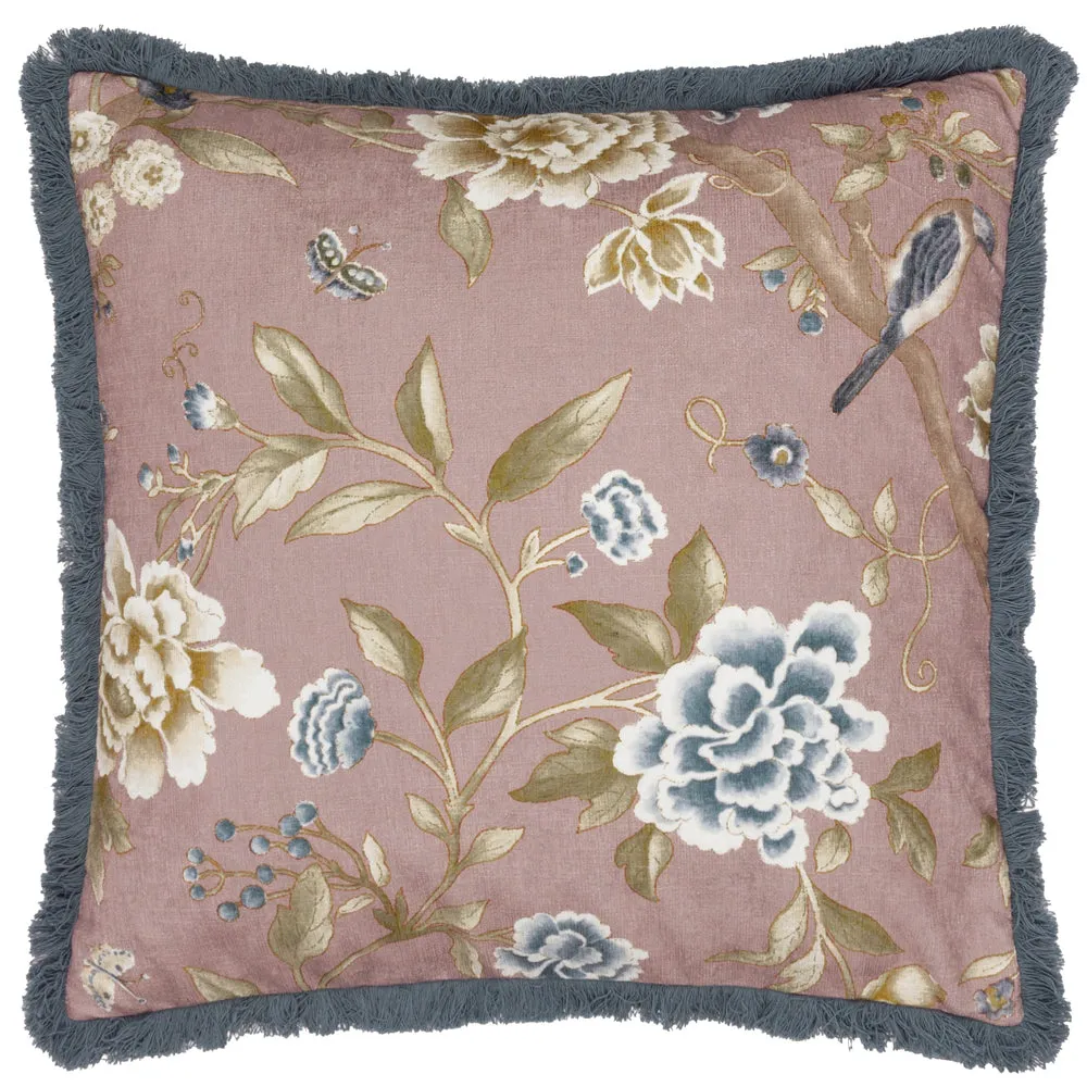 Porcelain Garden Chenille Cushion Blush