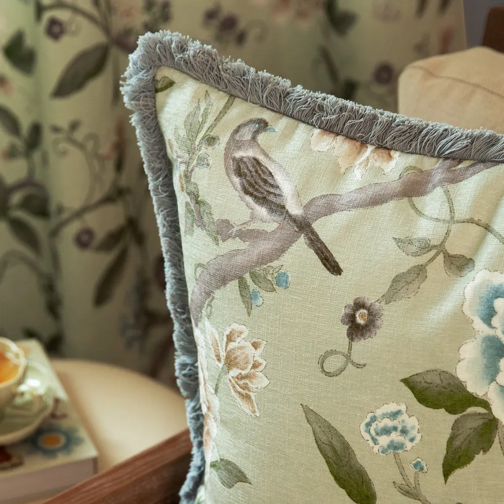 Porcelain Garden Chenille Cushion Sage