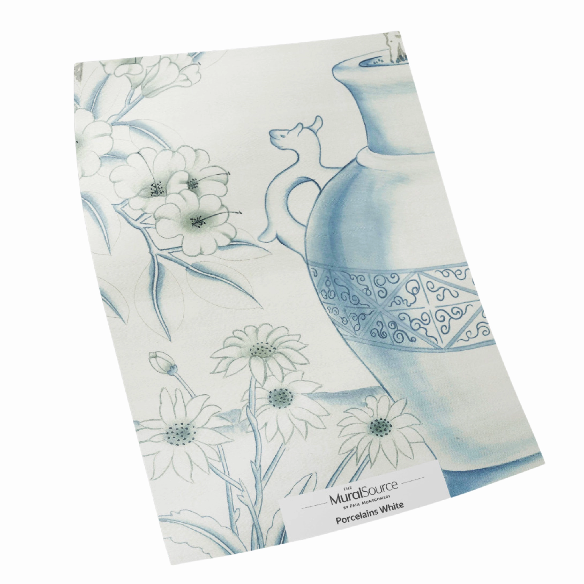 Porcelains White Chinoiserie Mural Wallpaper Panels