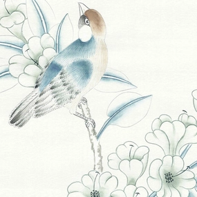 Porcelains White Chinoiserie Mural Wallpaper Panels paper wall covering