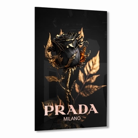 Prada Black Rose by Adrian Vieriu Ros on Acrylic framed mural artwork