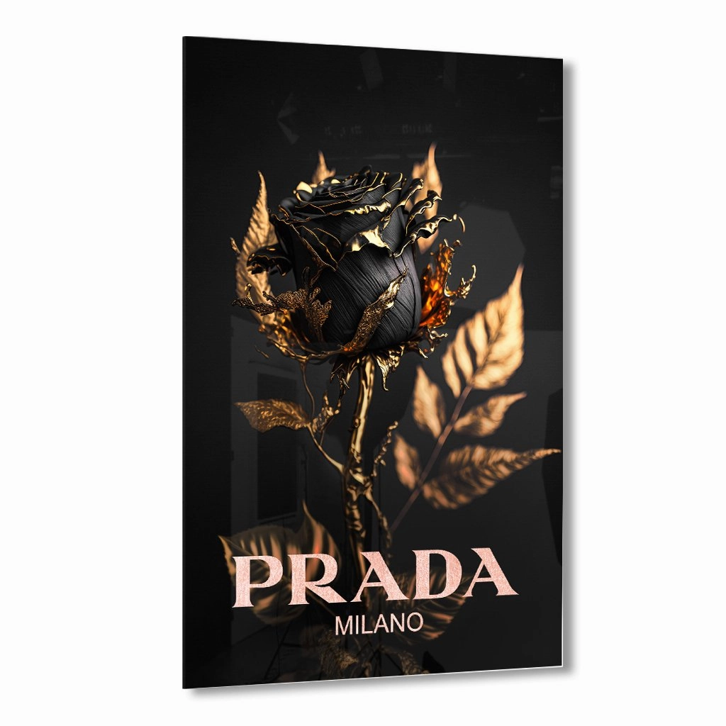 Prada Black Rose by Adrian Vieriu Ros on Acrylic framed mural artwork
