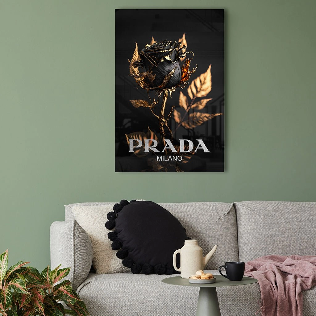 Prada Black Rose by Adrian Vieriu Silver on Acrylic