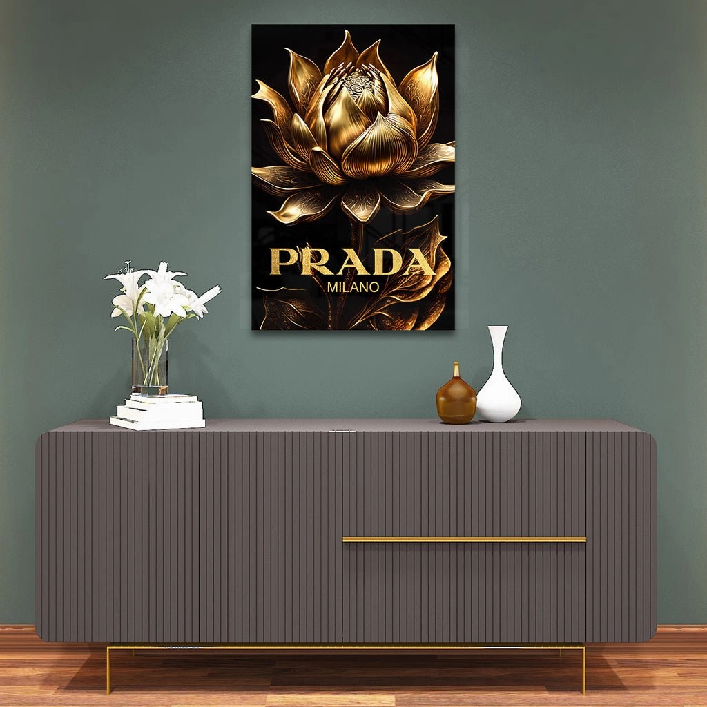 Prada Flower by Adrian Vieriu Gold on Acrylic