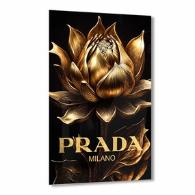 Prada Flower by Adrian Vieriu Gold on Acrylic framed mural artwork
