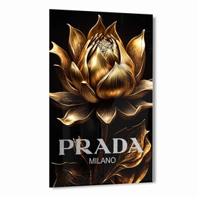 Prada Flower by Adrian Vieriu Silver on Acrylic framed mural artwork