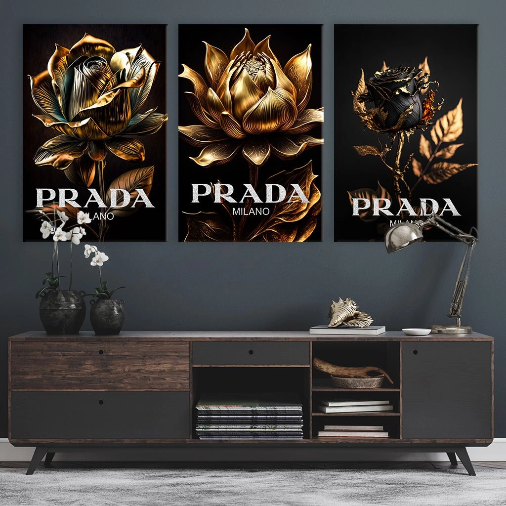 Prada Flowers - Triptych by Adrian Vieriu 