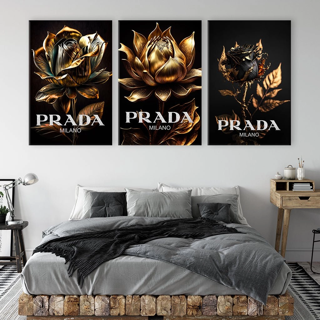 Prada Flowers - Triptych by Adrian Vieriu 