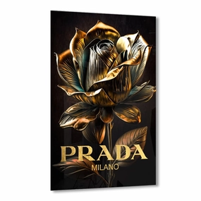 Prada Rose by Adrian Vieriu Gold on Acrylic framed mural artwork