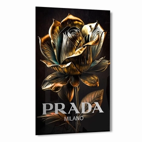 Prada Rose by Adrian Vieriu Silver on Acrylic framed mural artwork