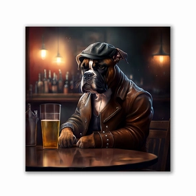 Pub Pups - Boxer by Natale Palazzo framed mural artwork